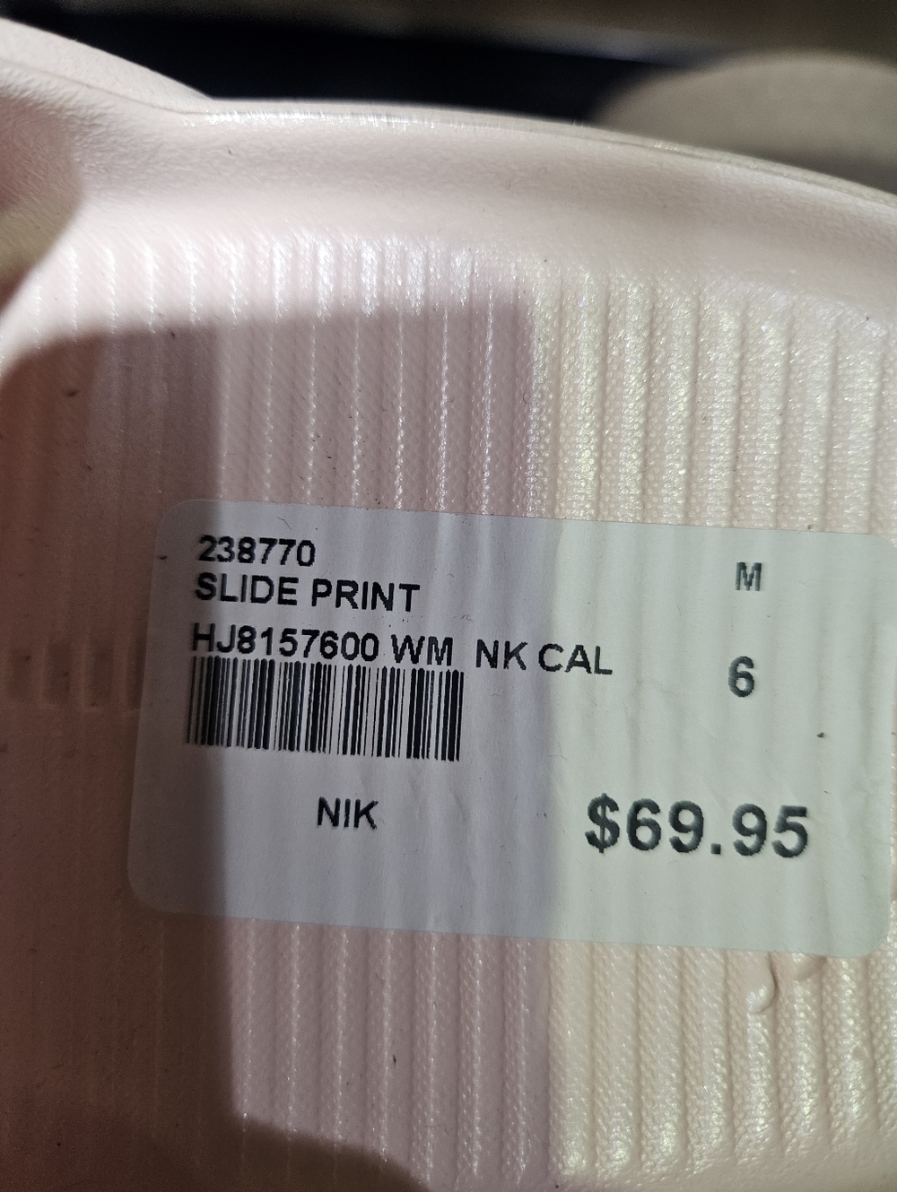 Womens Nike Calm Slides Size 7 Iridescent Pink - Picture 6 of 6